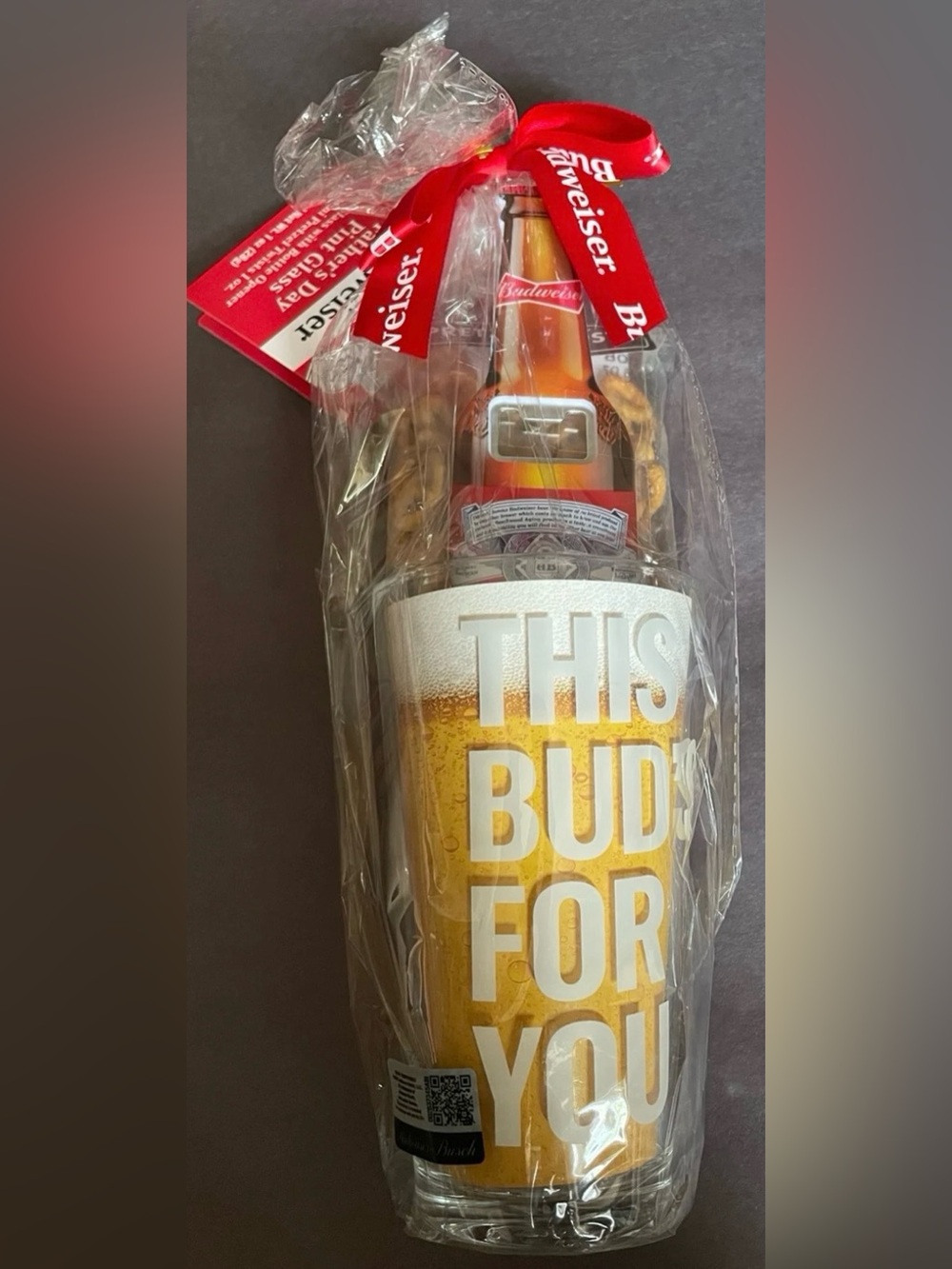 Budweiser Father’s Day Pint Glass 3 pc gift set with Bud Bottle Opener